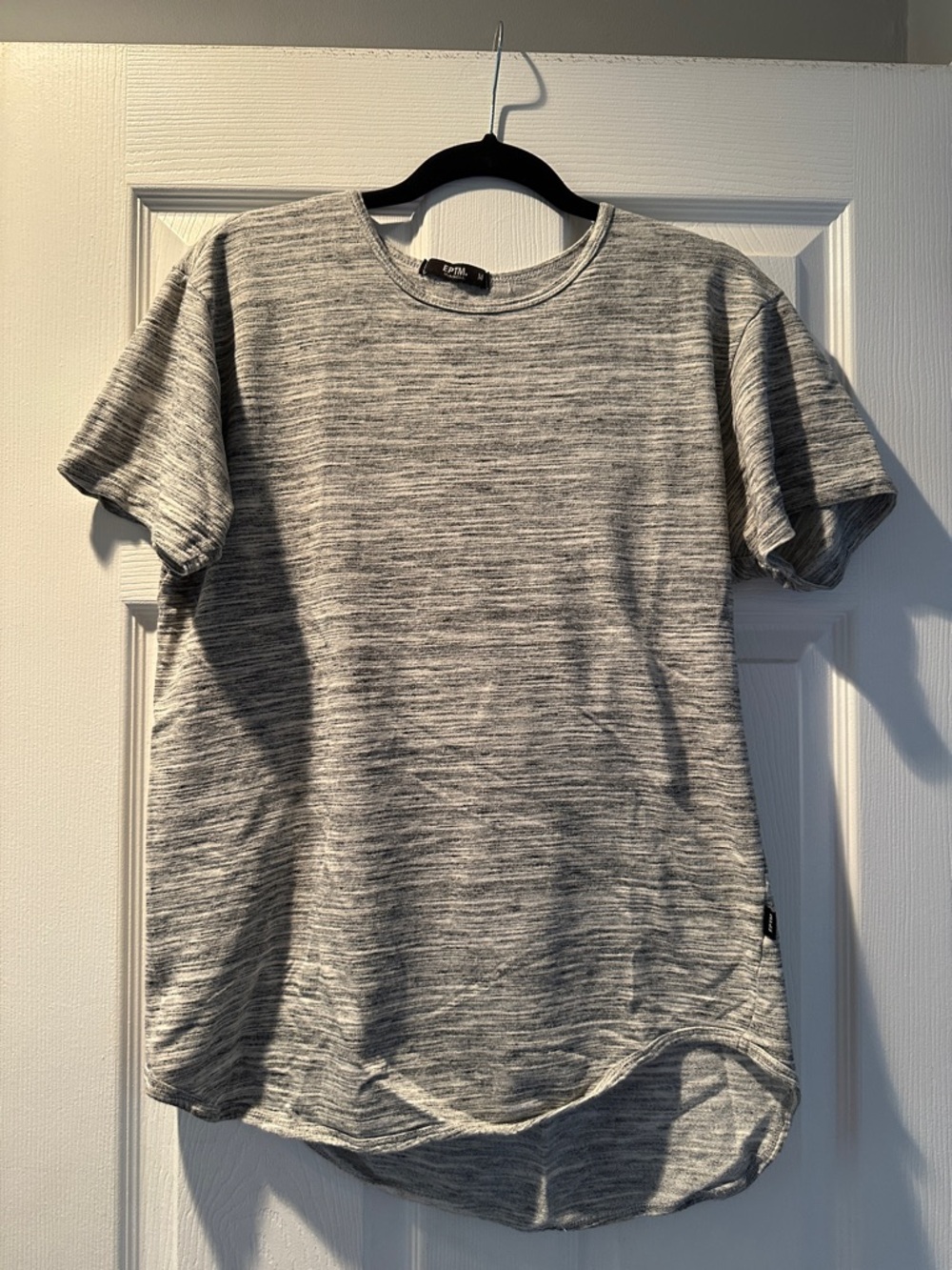 New EPTM Heather Gray Marled Short Sleeve Tee-smoke & pet free home
